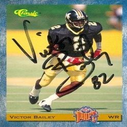 Sports Memorabilia Autograph Warehouse 73618 Victor Bailey Autographed Football Card Missouri 1993 Classic No 40