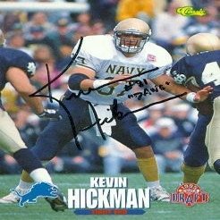 Sports Memorabilia Autograph Warehouse 73619 Kevin Hickman Autographed Football Card Navy 1995 Classic No 64