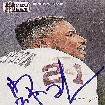 Sports Memorabilia Autograph Warehouse 39572 Reyna Thompson Autographed Football Card New York Giants 1991 Pro Set No. 404