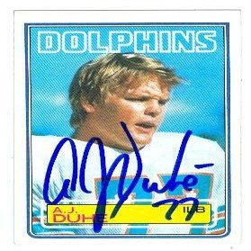 Sports Memorabilia AJ Duhe Autographed Football Card (Miami Dolphins) 1983 Topps No.312