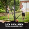 Silverback Basketball Yard Guard Defensive Net System Rebounder with Foldable Net and Arms into Pole , White/Black, Large view 4
