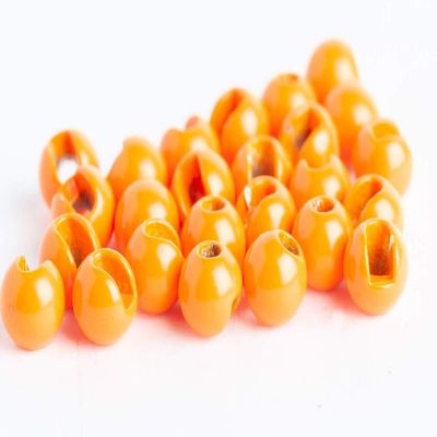 Blue Wing Olive Slotted Tungsten Beads for Fly Tying- 100 Pack (Fluorescent Orange, 3.2 mm (1/8"))