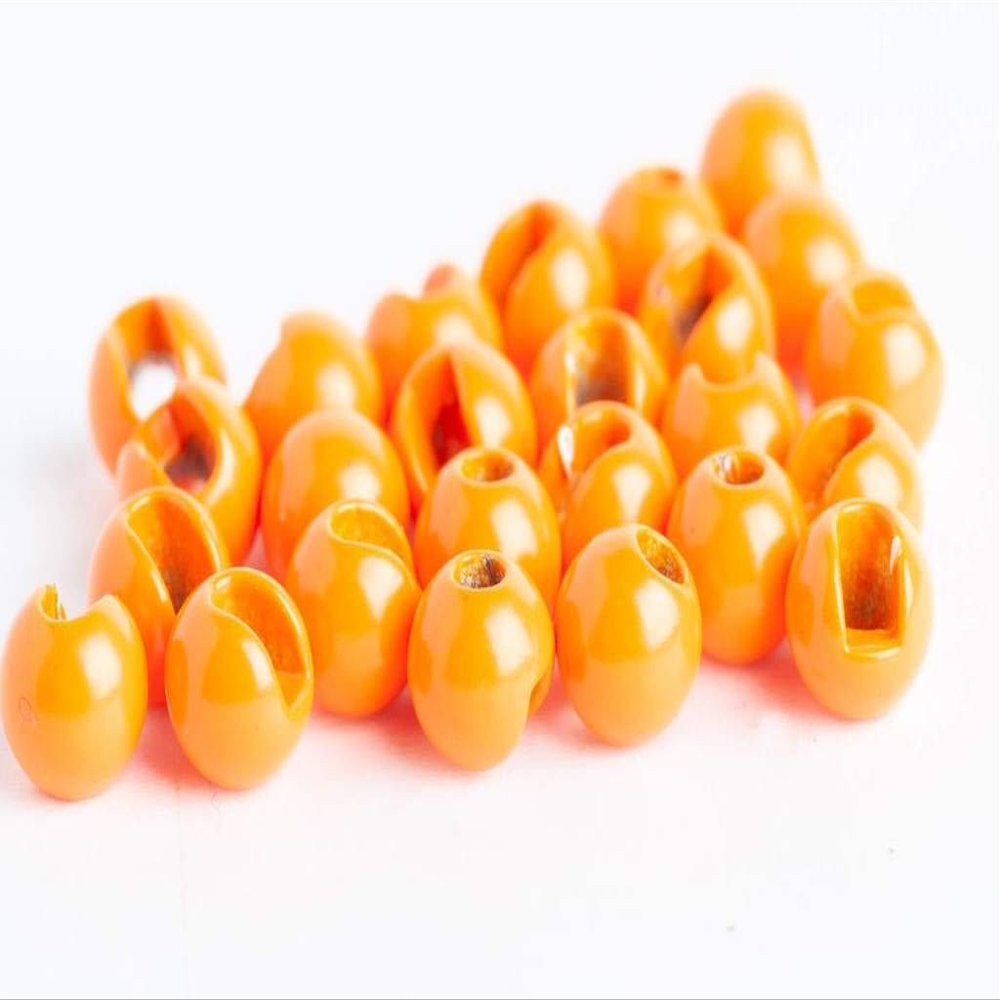 Blue Wing Olive Slotted Tungsten Beads for Fly Tying- 100 Pack (Fluorescent Orange, 3.2 mm (1/8"))