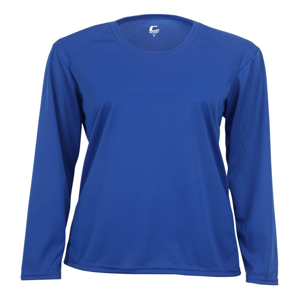 Badger Sport C2 Royal Blue Ladies 2XL Long Sleeve Wicking Tee
