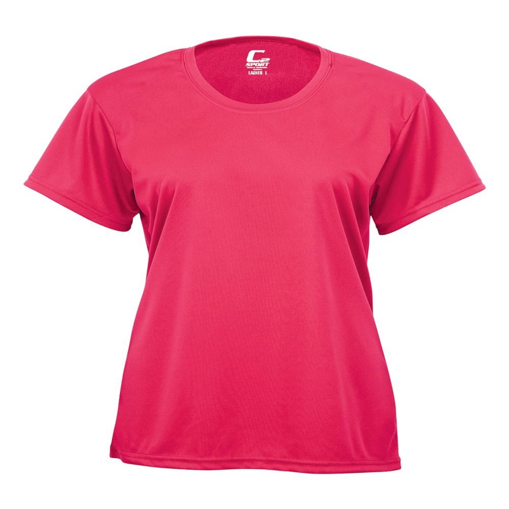 Badger Sport C2 Hot Pink Ladies Small Short Sleeve Wicking Tee