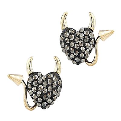 Belle Donne - Korean Style Golden Hollow-out Czech Stones Decorated Bunny Ear Studs-copy-copy-copy
