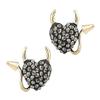 Belle Donne - Korean Style Golden Hollow-out Czech Stones Decorated Bunny Ear Studs-copy-copy-copy view 1
