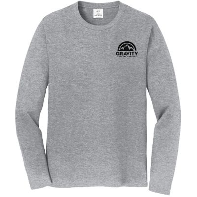 Gravity Outdoor Co. Long-Sleeve Shirt - Athletic Grey - Black Logo - M