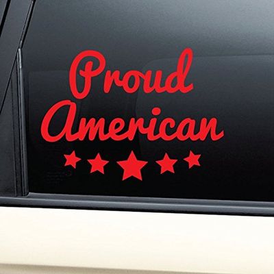 Nashville Decals Proud American USA Vinyl Decal Laptop Car Truck Bumper Window Sticker - Red