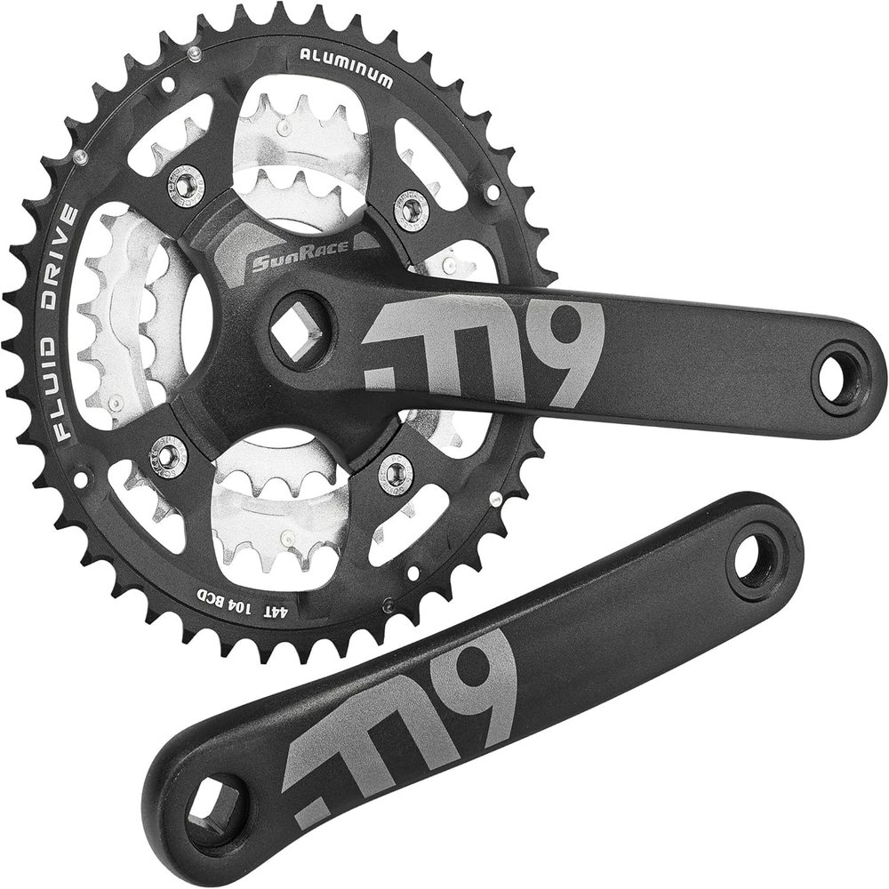 SunRace FCM914 Crank Set, Black, One Size