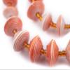 Recycled Paper Bead Necklace from Uganda - Fair Trade African Woman's Jewelry - Necklace with Clasp (Red & White) view 1