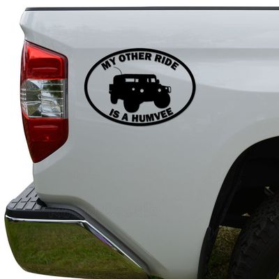Rosie Decals My Other Ride Is A Humvee Military Die Cut Vinyl Decal Sticker For Car Truck Motorcycle Window Bumper Wall Decor Size- [6 inch/15 cm] Tall Color- Gloss White