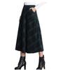 Taiduosheng Women's Wool Maxi Skirt A-Line Pleated Vintage Plaid Winter Swing Skirts Green M view 1