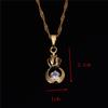 24K Gold Plated Cubic Zirconia Rhinestone Pricess Crown Pendant Necklace Jewelry view 2