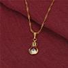 24K Gold Plated Cubic Zirconia Rhinestone Pricess Crown Pendant Necklace Jewelry view 3