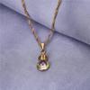 24K Gold Plated Cubic Zirconia Rhinestone Pricess Crown Pendant Necklace Jewelry view 4