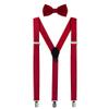 LUTHER PIKE SEATTLE Mens Bow Tie and Suspenders Set  Adjustable Y-Back Suspenders for Tuxedo or Suit Pants  Classic Accessory for Wedding, Prom, Party or Daily Wear - Burgundy view 1