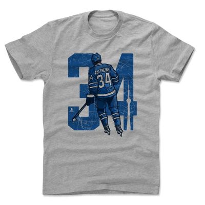500 LEVEL Auston Matthews Shirt (Cotton, XX-Large, Heather Gray) - Auston Matthews Alpha B