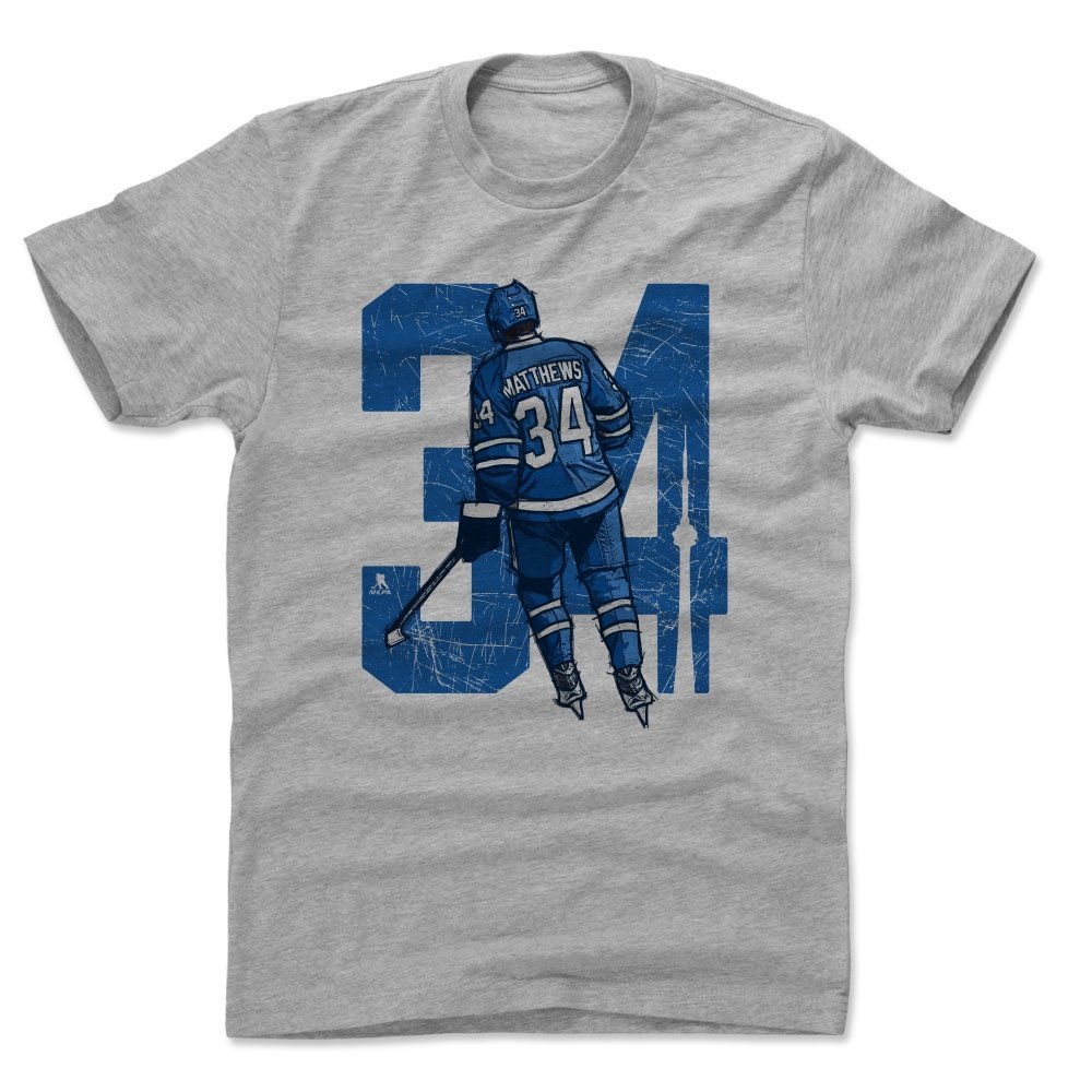 500 LEVEL Auston Matthews Shirt (Cotton, XX-Large, Heather Gray) - Auston Matthews Alpha B