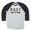 500 LEVEL Bryan Rust Tee Shirt (Baseball Tee, XXX-Large, Black/Ash) - Pittsburgh Raglan Tee - Bryan Rust Font YK view 1