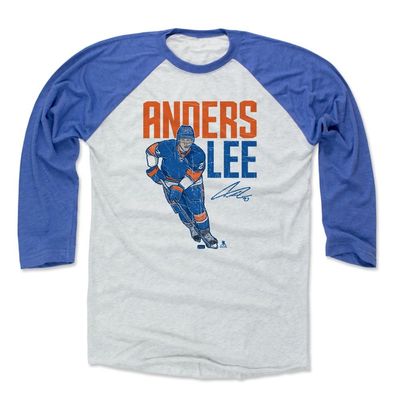 500 LEVEL Anders Lee Tee Shirt (Baseball Tee, XXX-Large, Royal/Ash) - New York Raglan Tee - Anders Lee Hyper B