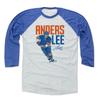 500 LEVEL Anders Lee Tee Shirt (Baseball Tee, XXX-Large, Royal/Ash) - New York Raglan Tee - Anders Lee Hyper B view 1