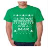 ALLNTRENDS Men's T Shirt It's Most Wonderful Time for Beer Ugly Sweater Xmas (M, Irish Green) view 1