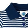 College Baby Striped Game Day Polo Dress with Bloomer - Notre Dame Fighting Irish Leprechaun Logo - Navy/White - 12 Months view 2