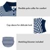 College Baby Striped Game Day Polo Dress with Bloomer - Notre Dame Fighting Irish Leprechaun Logo - Navy/White - 12 Months view 4
