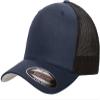 6511 Flexfit Mesh Cotton Twill Trucker Cap (Navy) view 1