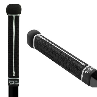 Buttendz Flux Z Hockey Stick Replacement Grip - Reusable Design, Large Knob Player Grip to Maximize Power, Accuracy and Stick Control, Fits All Stick Sizes (Black/White Drip)