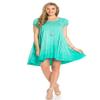 JM Clothing Women's Oil Washed Tunic Cap Sleeve Jersey with Keyhole in the back view 1