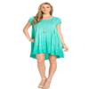 JM Clothing Women's Oil Washed Tunic Cap Sleeve Jersey with Keyhole in the back view 3
