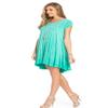 JM Clothing Women's Oil Washed Tunic Cap Sleeve Jersey with Keyhole in the back view 4