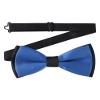 AWAYTR Men's Pre Tied Bow Ties for Wedding Party Fancy Plain Adjustable Bowties Necktie (Royal blue&black) view 1