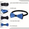 AWAYTR Men's Pre Tied Bow Ties for Wedding Party Fancy Plain Adjustable Bowties Necktie (Royal blue&black) view 2