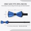 AWAYTR Men's Pre Tied Bow Ties for Wedding Party Fancy Plain Adjustable Bowties Necktie (Royal blue&black) view 3