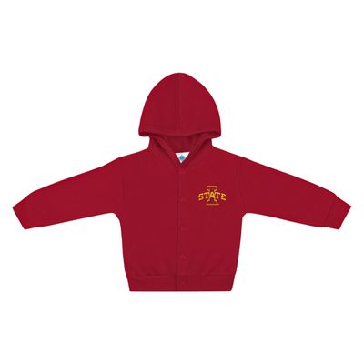 Creative Knitwear College Baby NCAA Officially Licensed Snap Hooded Jacket - Iowa State Cyclones Logo - Crimson - 0-3 Months