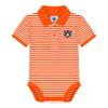 Creative Knitwear Auburn University Tigers Newborn Striped Polo Bodysuit - Auburn AU Logo, Orange/White, for Boys & Girls, 12 Months view 1
