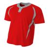 A4 Mens 2-Button Color Block Henley, Large, Scarlet/Silver view 1