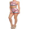 Stretch Cotton Bodysuit Bathing Suit (Medium, Pink Set) view 3