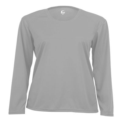 Badger Sport C2 Silver Ladies Medium Long Sleeve Wicking Tee