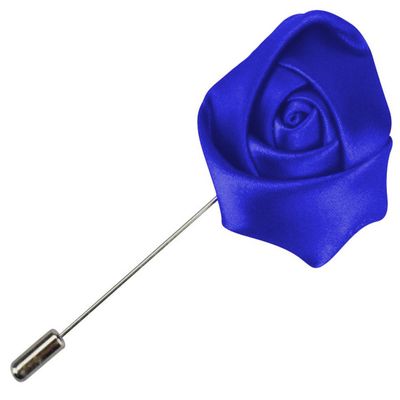 Flairs New York Gentleman's Essentials Premium Handmade Artisan Flowers Lapel Pins (Pack of 1 Pin, Lapis Blue Rose Bud)