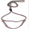 Lone Wolf 5/8 x 6' Flat Braid Martingale Leash Maoon/White Spiral