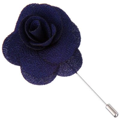 Flairs New York Gentleman's Essentials Premium Handmade Flower Lapel Pin Boutonniere (Pack of 1 Pin, Indigo Blue Begonia)