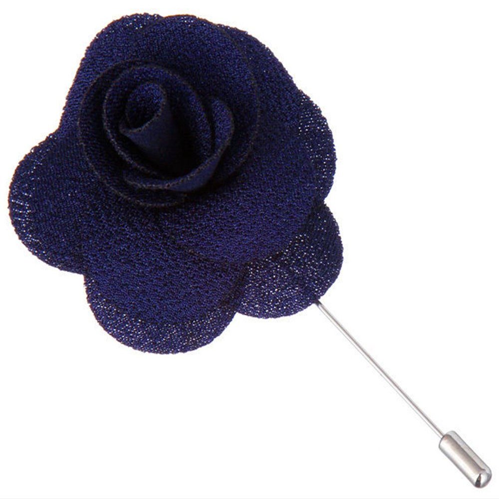Flairs New York Gentleman's Essentials Premium Handmade Flower Lapel Pin Boutonniere (Pack of 1 Pin, Indigo Blue Begonia)