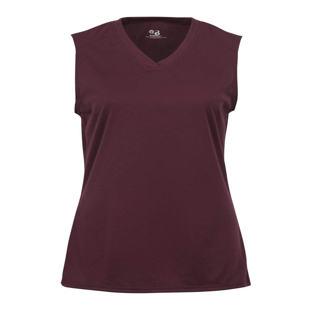 Badger Sport Maroon Girls XS Girls Sleeveless Wicking
