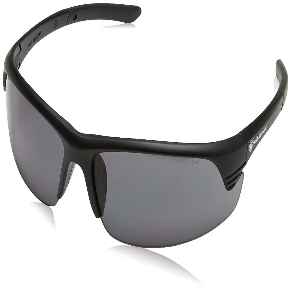 Smith & Wesson Corporal Half Frame Shooting Glasses with No-Slip Rubber, Impact Resistance and Storage Bag for Shooting, Working and Everyday Use