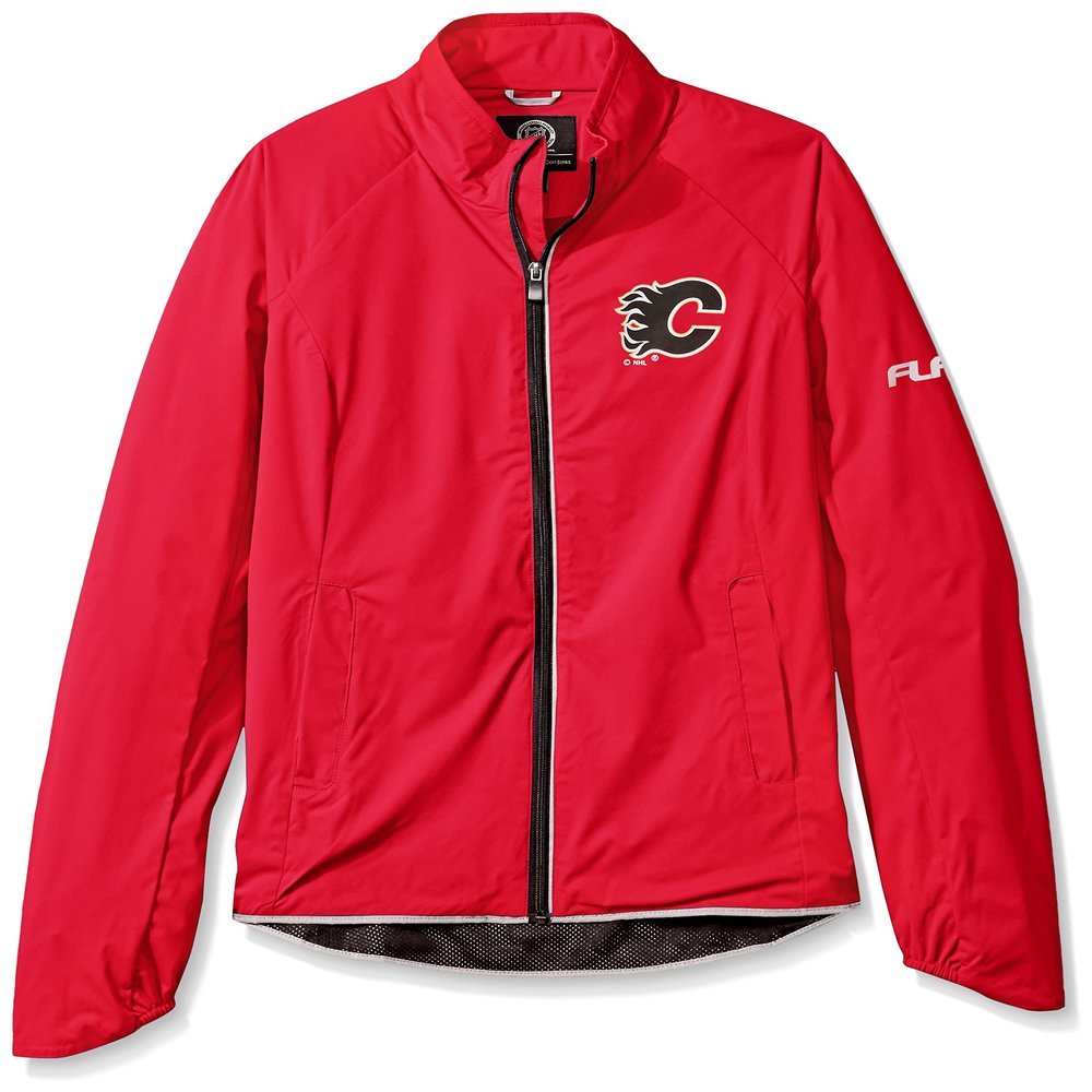 GIII For Her NHL Calgary Flames Women's Batter Light Weight Full Zip Jacket, Medium, Red