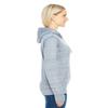 J America Ladies' Odyssey Striped Poly Fleece Lapover Hood S GRANITE STRIPE view 2
